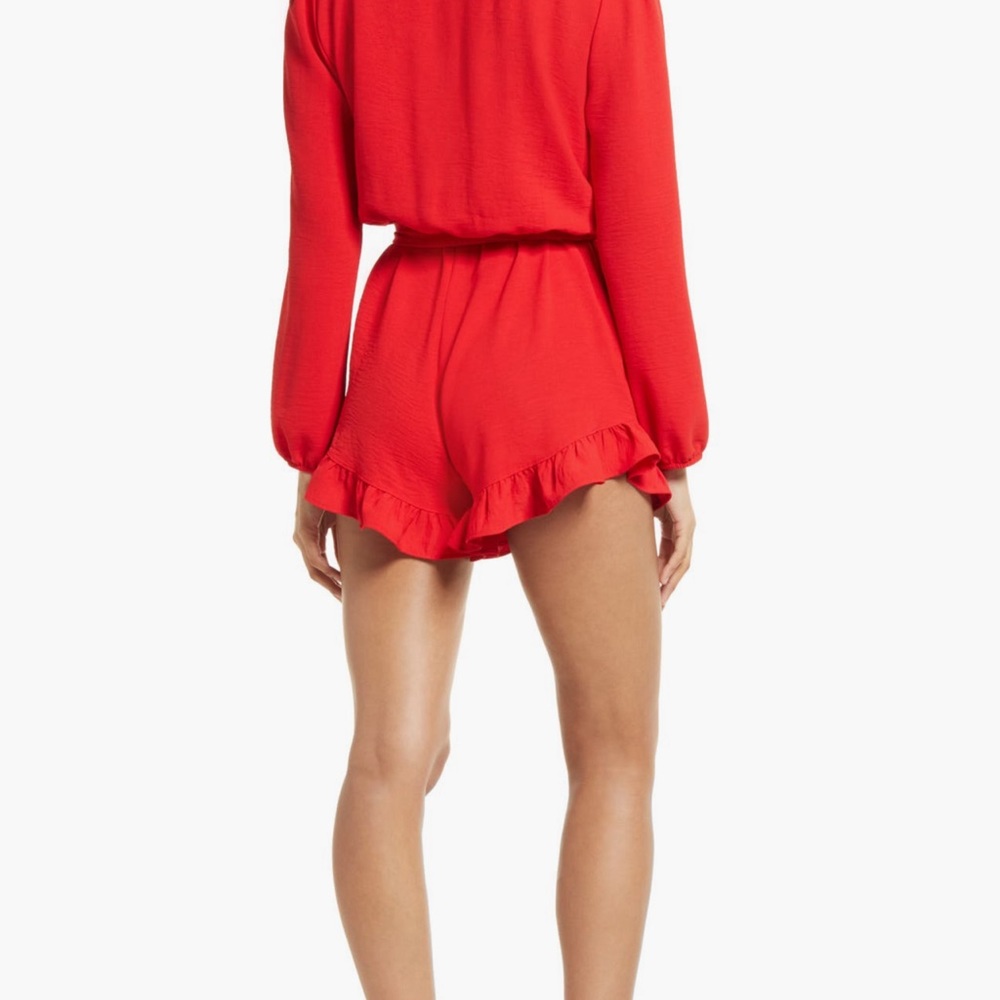 Red Ruffled Jumpsuit - Picture 3 of 9